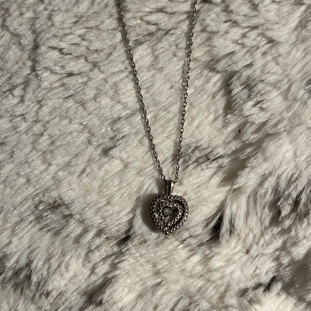 Sterling silver necklace with heart pendant
